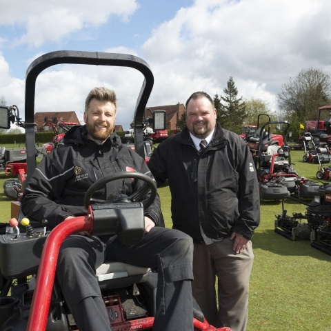 Adam Moss, The Henley’s course manager, seated on the left, with Lely’s Jon Lewis.