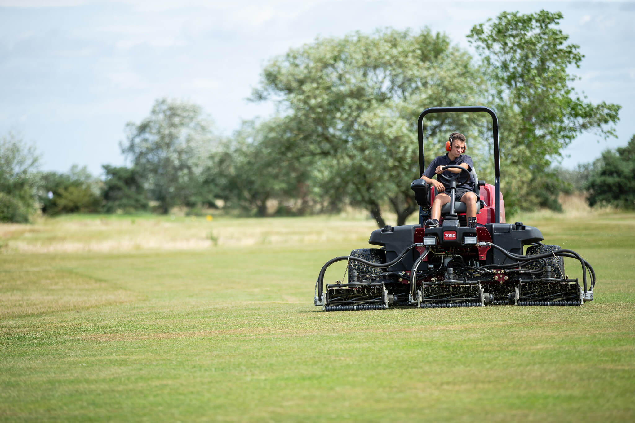 Toro mower on the greens at Sheerness Golf Club