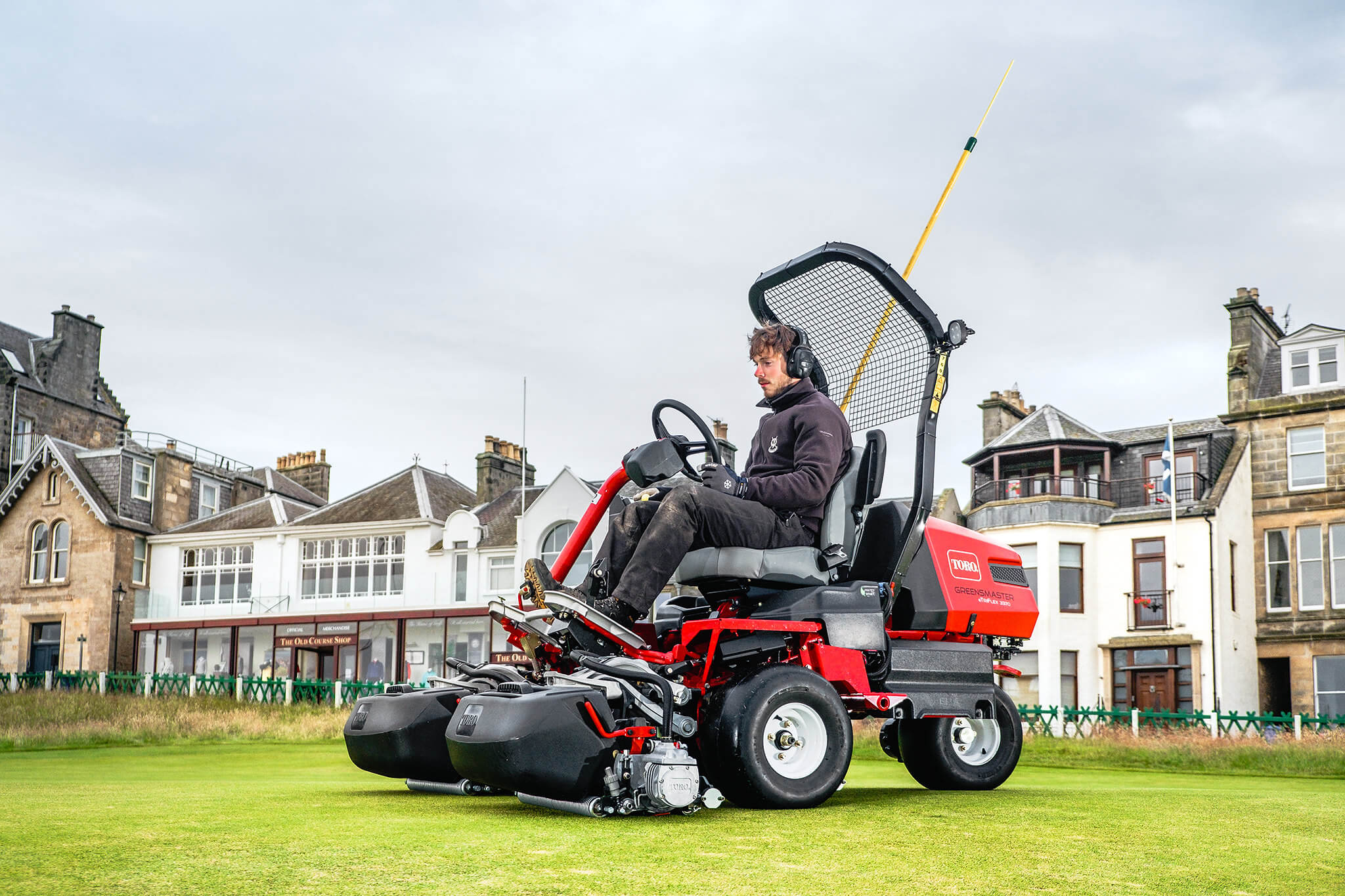 Close up of a Toro mower at St Andrews Links