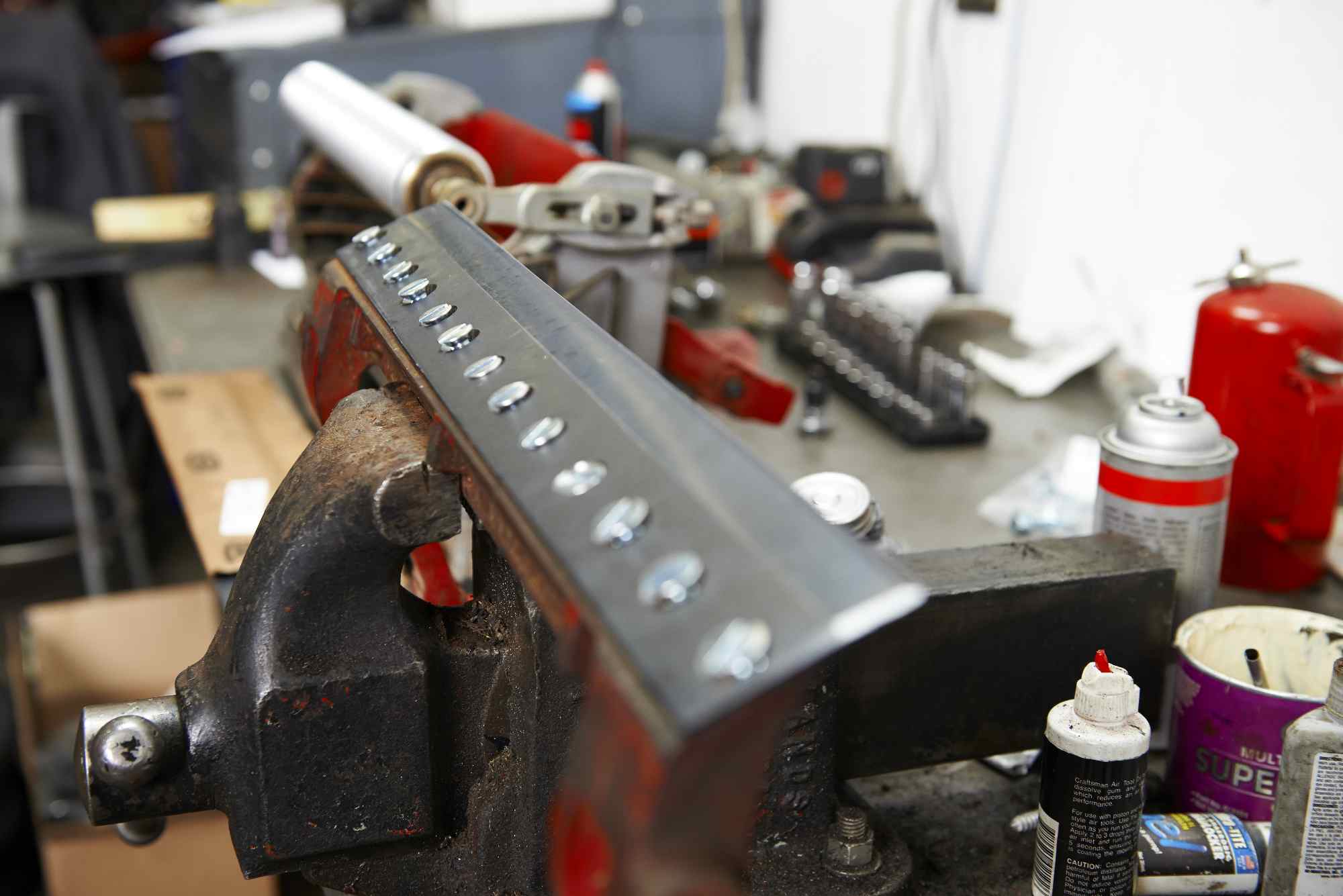A Toro bedknife in the workshop.