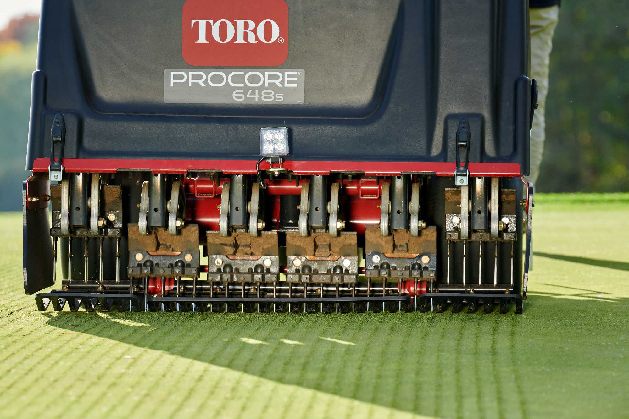 Toro tines on a Toro ProCore 648s turf aerator.
