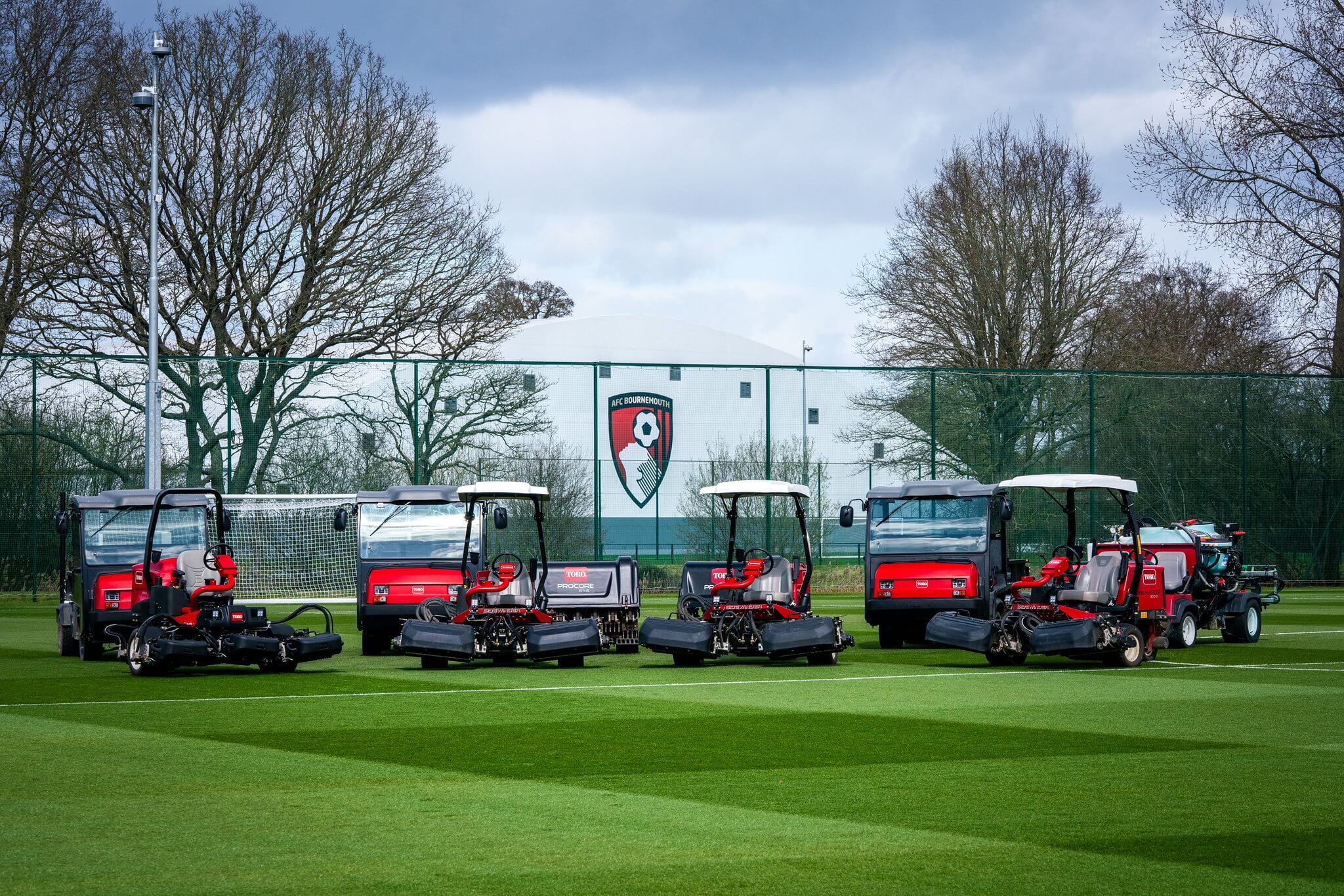 Fleet of Toro machinery at AFC Bournemouth's £36 million Performance Centre.