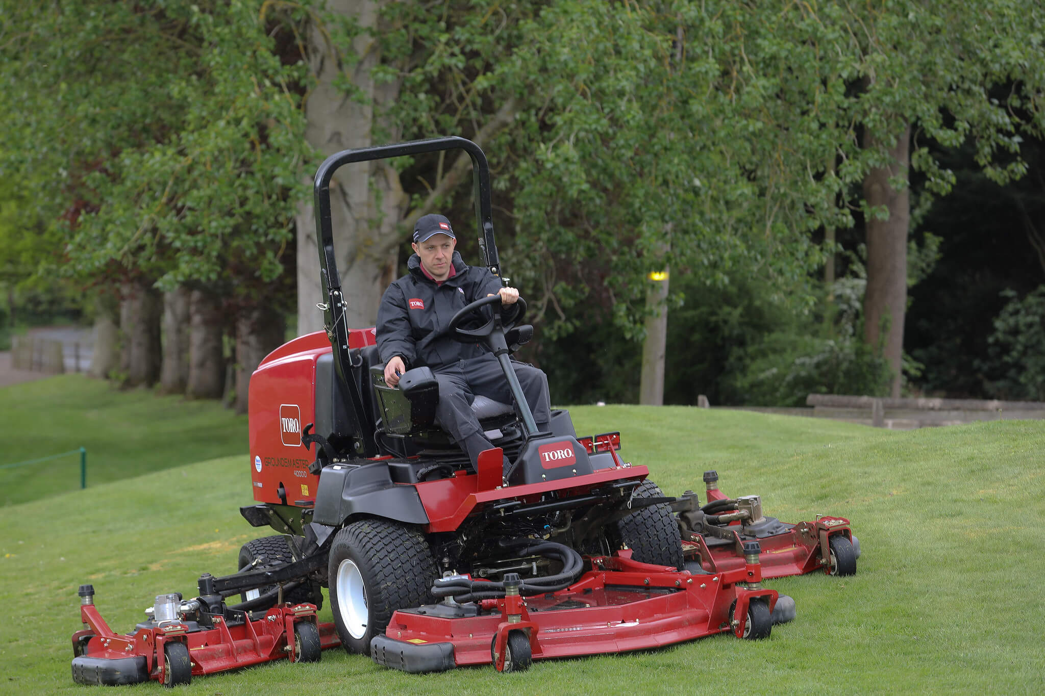A Toro groundsmower on the golf course at Bridgnorth Golf Club.