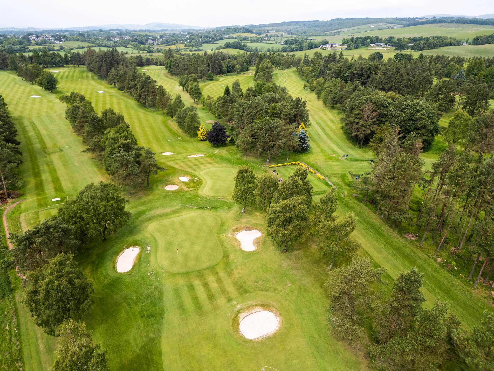 An aerial view of the parkland course at Hayston Golf Club.