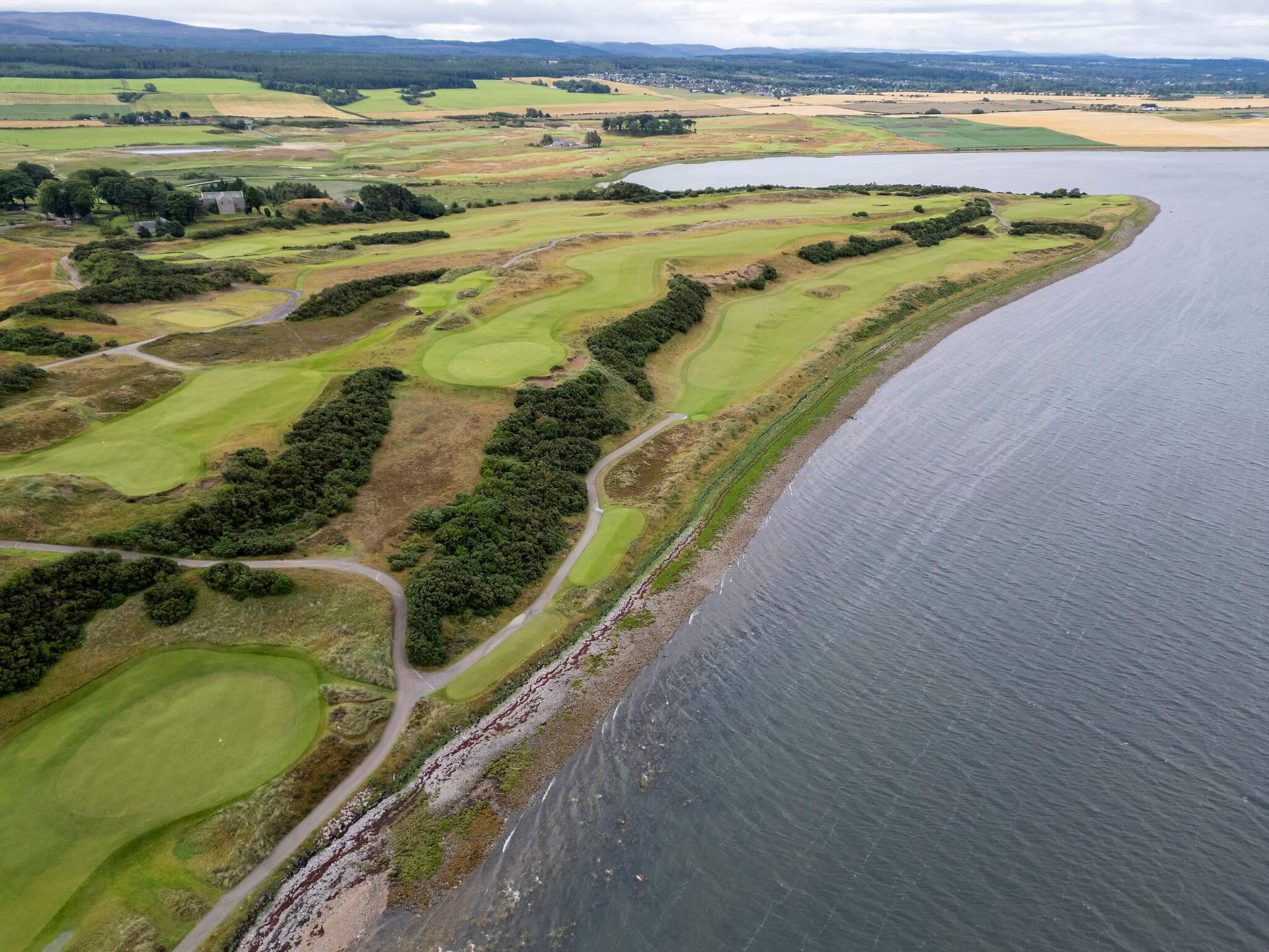 An aerial view of the links course at Cabot Highlands.