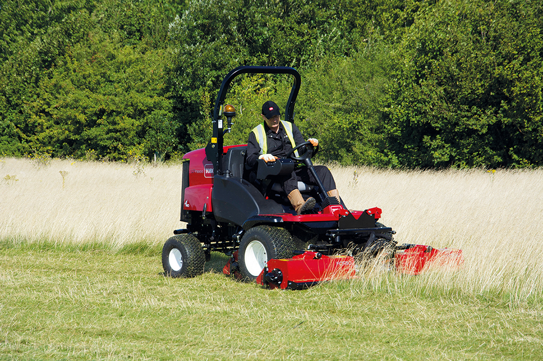 Toro’s LT-F3000 with flail attachment can tackle longer grass as well as leaving a premium finish on playing fields and sports grounds