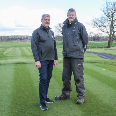 From left: Martin Cox, greens director and Phil Helm, golf course advisor.