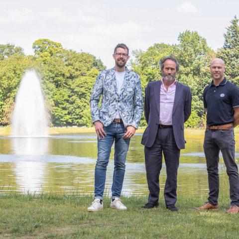 From left: Matthew Pottage, RHS Garden WIsley, Roger Orford, Miles Water Engineering and Simon Powell, Reesink Hydro-Scapes.