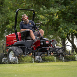 The Toro Reelmaster 5010H in action on the club's golf course.