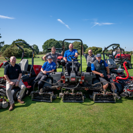 Perry Lowe and his team now have access to a range of the latest mowers and utility vehicles, including the all-electric Toro Greensmaster eTriFlex 3370 and Toro Workman UTX.