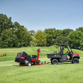 The new TransPro 648 is the easy transport solution for the Toro ProCore 648 aerator, seen here.