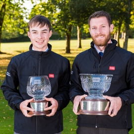 Daniel Ashelby of Wilmslow Golf Club, right, is the Student Greenkeeper of the Year Award 2018, while Danny Patten of Lee Park Golf Club is the Young winner.