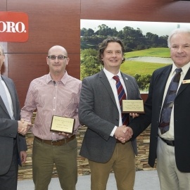 Student Greenkeeper of the Year Award winner 2015 Stephen Thorne, second from right.