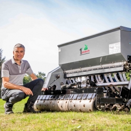 Course manager Peter Todd at Royal Norwich Golf Club’s new course with the “robust and capable” UA60 AERA-vator.