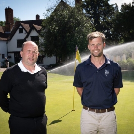 Course manager Andy Cracknell, right, with Robert George, Full Circle Irrigation.