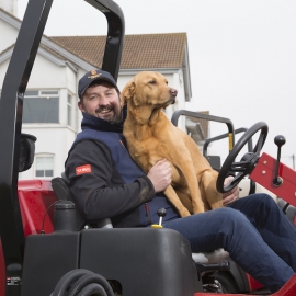 The high accuracy of the Multi Pro sprayer not only impressed course manager James Bledge, but also his dog Stevie!