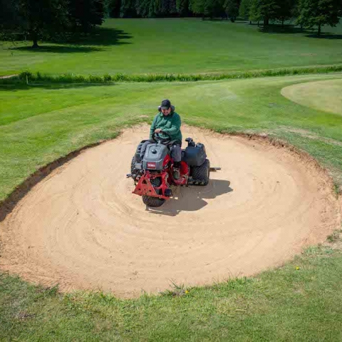 The Toro Sand Pro 5040 in action.