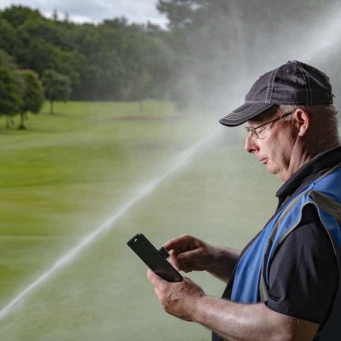Thanks to Toro Lynx central control, course manager Bruce Cruickshak can easily control the irrigation from his phone.