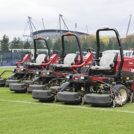 Some of the new Toro machines at Manchester City Football Academy.