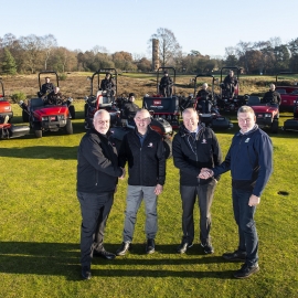 From left to right: Reesink's Trevor Chard, Woodhall Spa's Sam Rhodes and Richard Latham, Russell Groundcare's Mark Willerton.