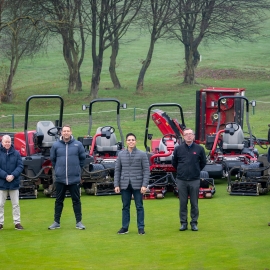 From left: Reesink’s Richard Freeman, Hainault’s general manager Chris Hope, director/owner of Hainault Tai Pham, Reesink’s Larry Pearman and Hainault’s course manager Paul Selbie.