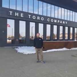 2019 winner Jason Norwood visiting The Toro Company headquarters in Minnesota as part of his prize for winning. Entries for the 2021 competition are now open.