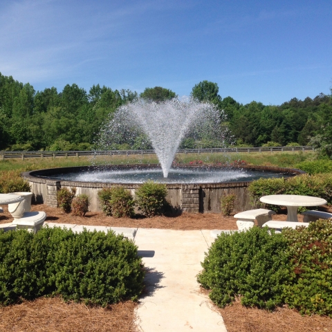 A Gemini floating fountain turned into a fixed fountain for the ultimate aesthetic result.